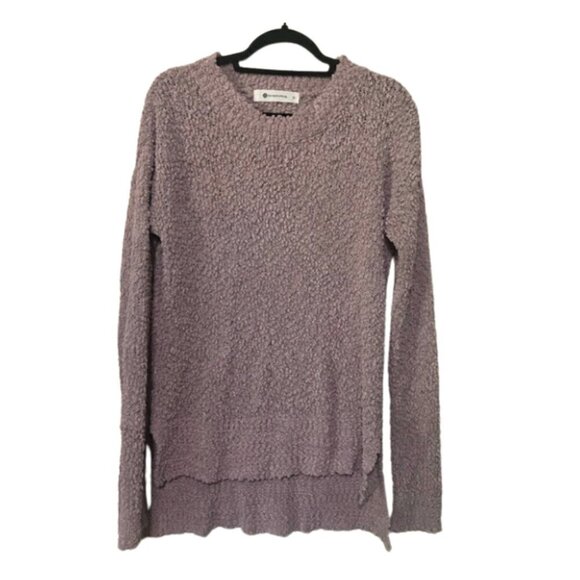 The Impeccable Pig EUC dusty rose popcorn textured tunic sweater w/ side slits S - Picture 1 of 5